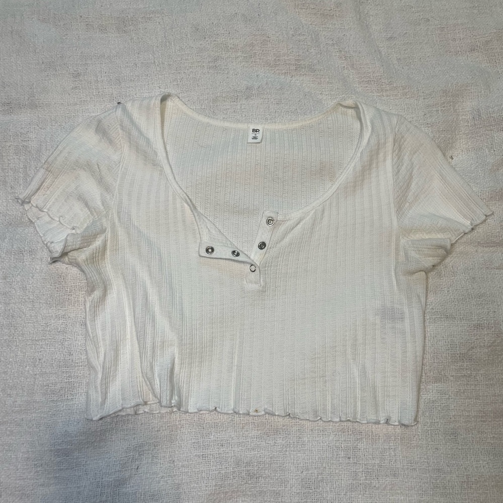BP Ruffle Sleeve Crop Tee